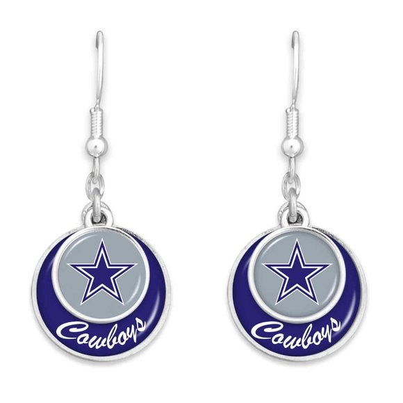 Dallas Cowboys Jewelry Earrings Stacked Disk - Picture 1 of 1